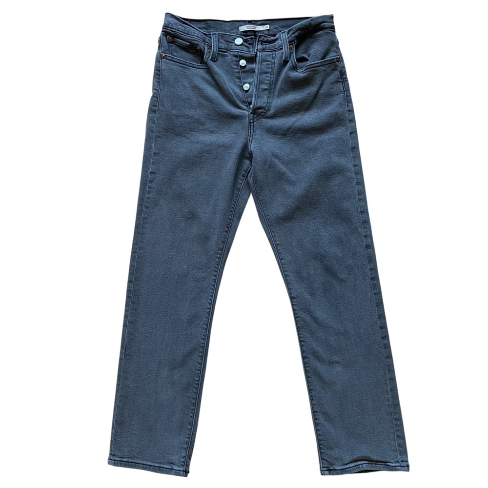 Levi’s jeans Wedgie straight button fly high rise stretchy faded black denim 30
